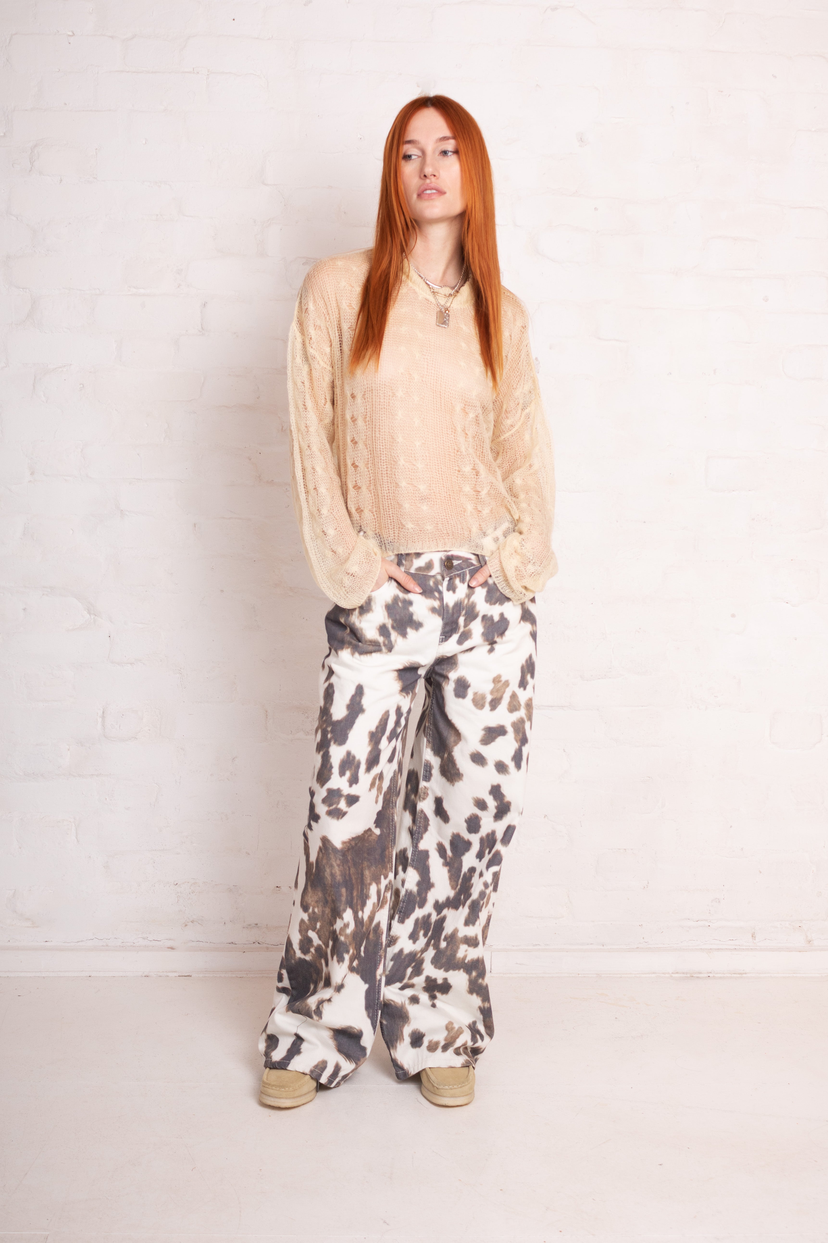 Pelt Cow Print Release Jeans