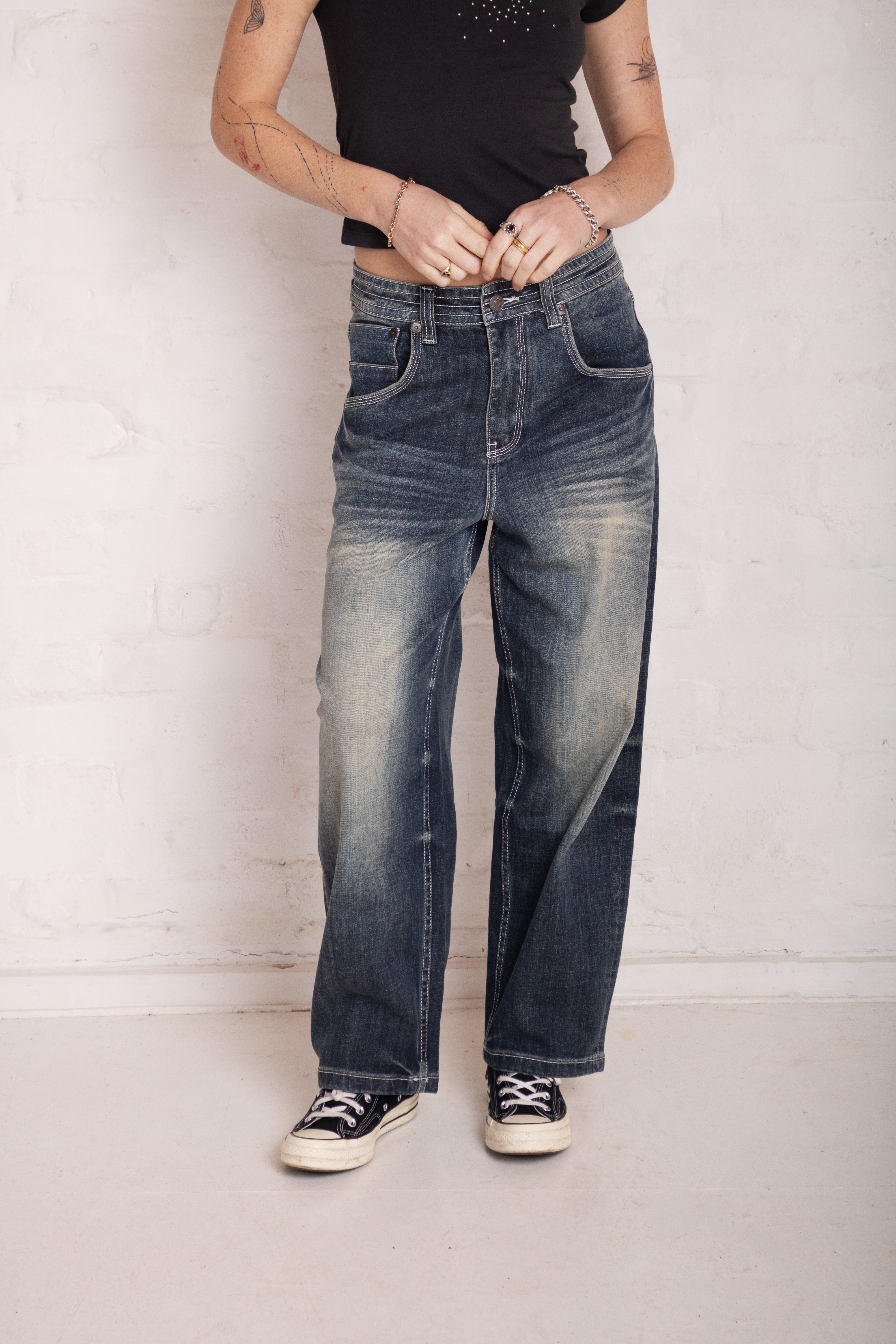 Bleacher Acid Wash Relaxed Biggie Jeans
