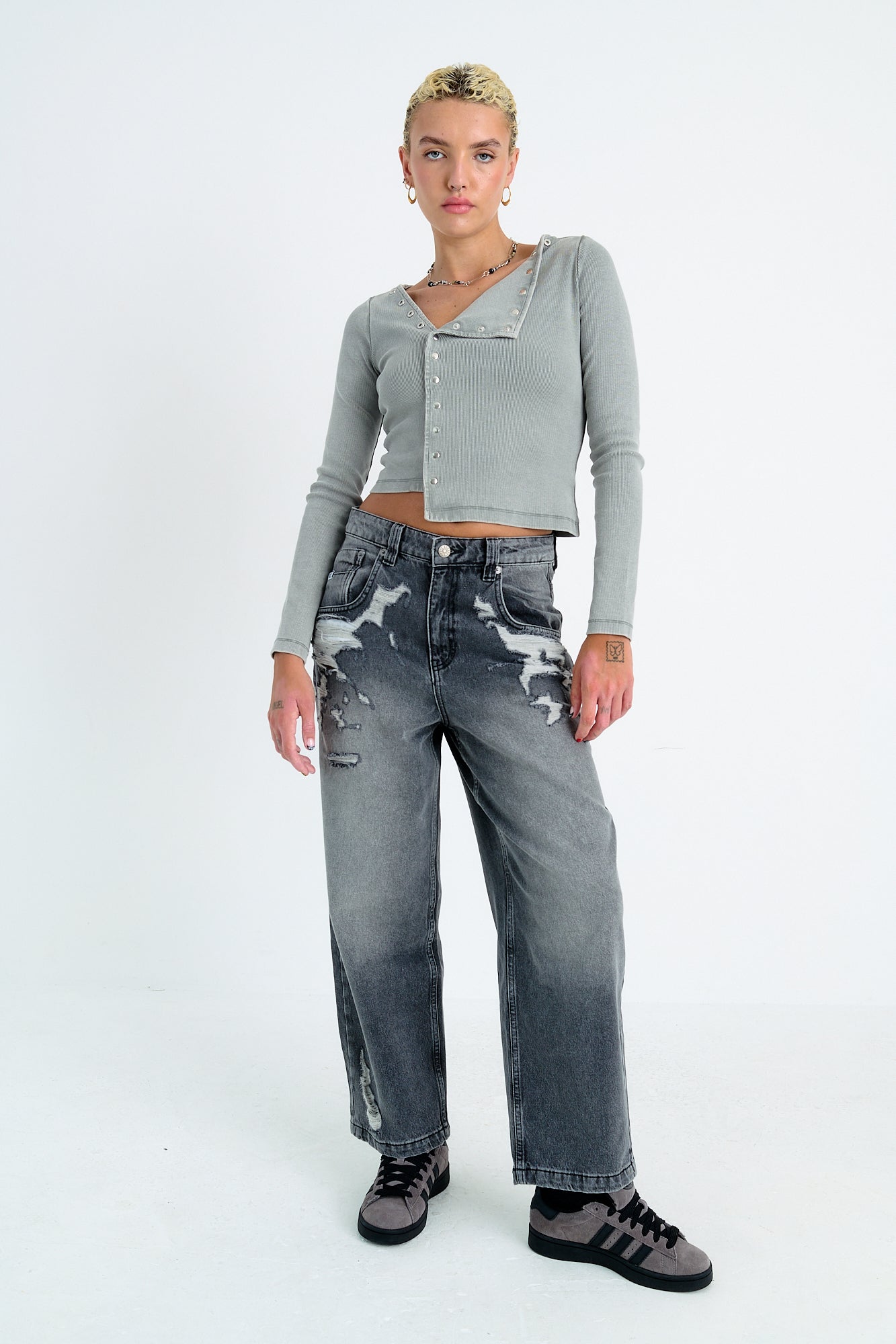 Washed Grey Relaxed Biggie Jeans 3 Washed Grey Relaxed Biggie Jeans