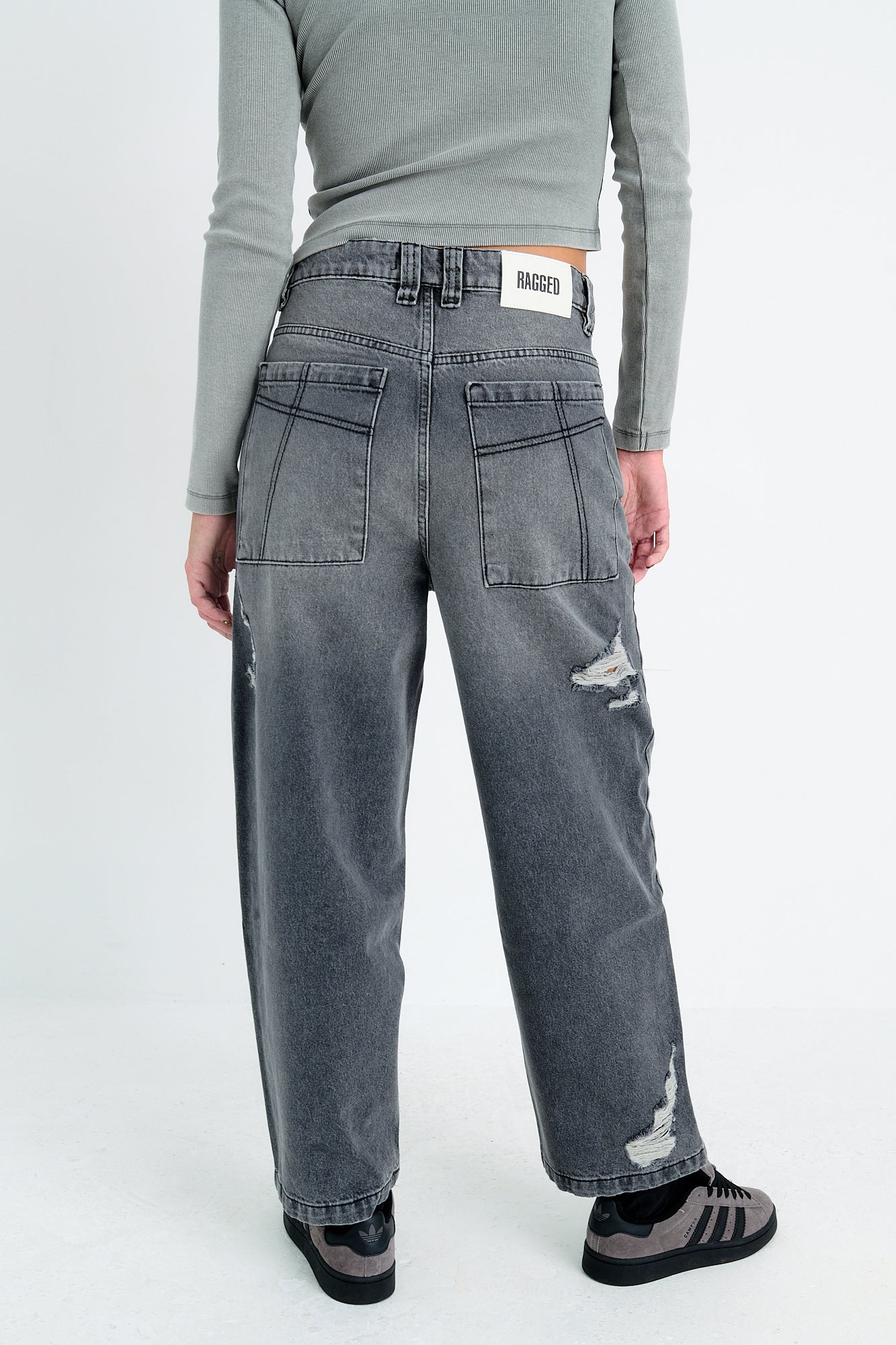 Washed Grey Relaxed Biggie Jeans 4 Washed Grey Relaxed Biggie Jeans