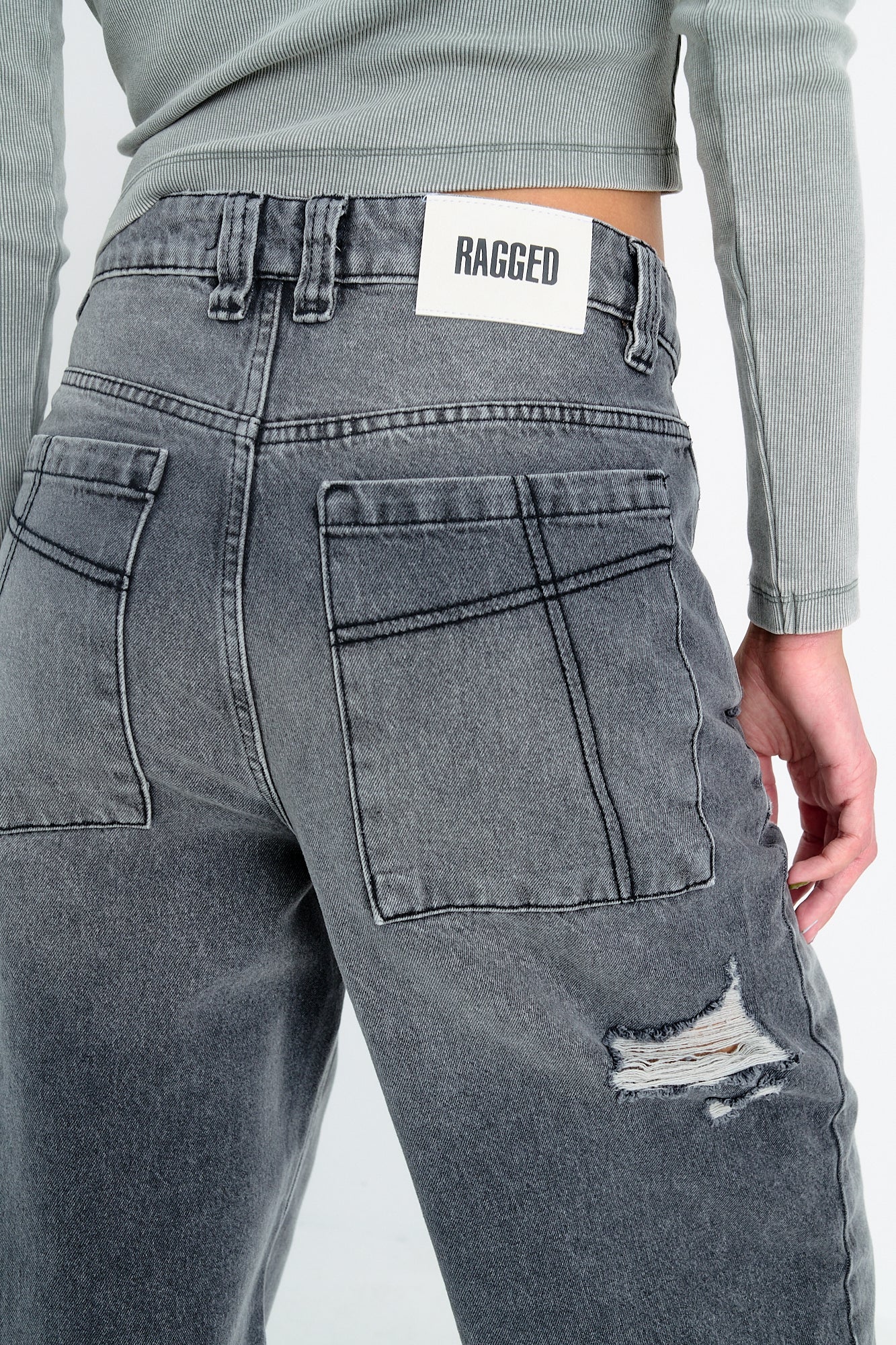 Washed Grey Relaxed Biggie Jeans 5 Washed Grey Relaxed Biggie Jeans