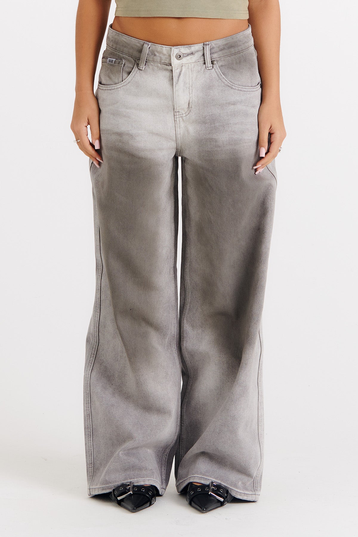 Grey Overdye Release Jeans