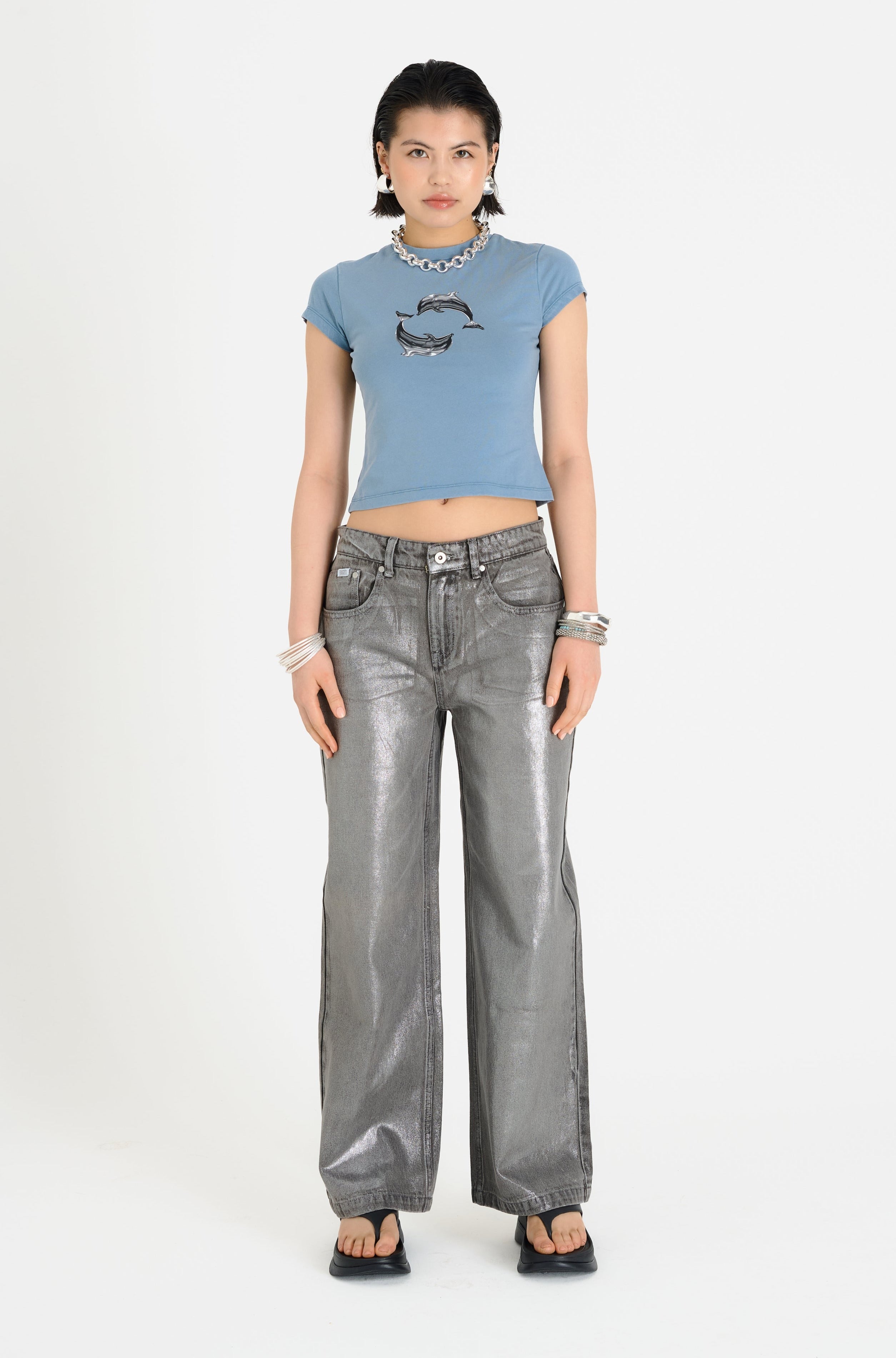 Glimmer Foiled Release Jeans 3 Glimmer Foiled Release Jeans