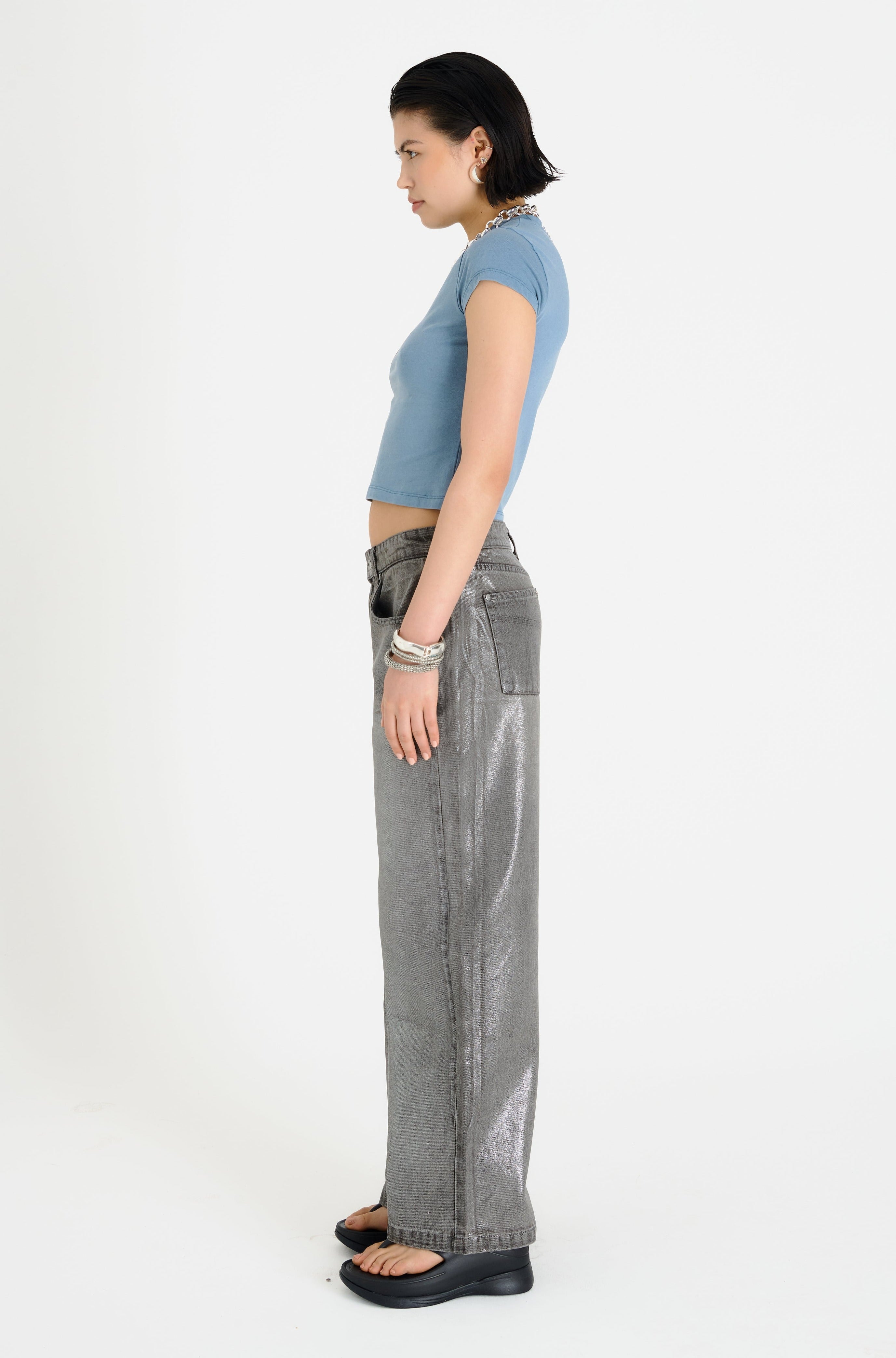 Glimmer Foiled Release Jeans 5 Glimmer Foiled Release Jeans