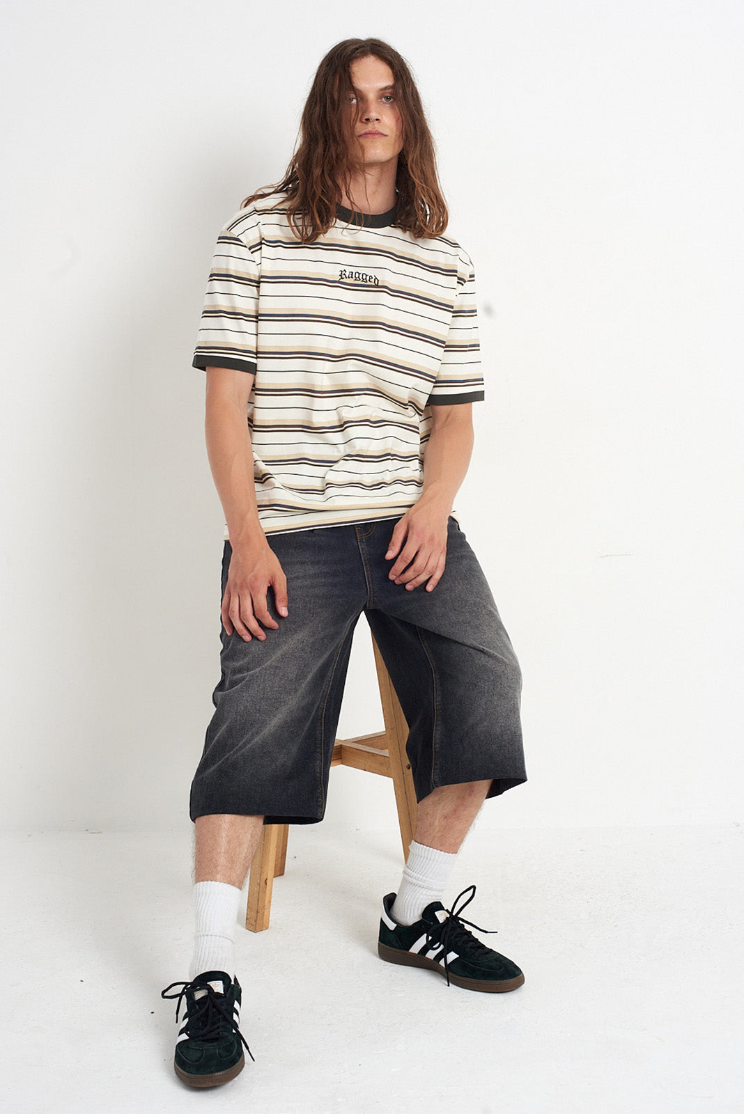 Washed Black Oversized Jorts