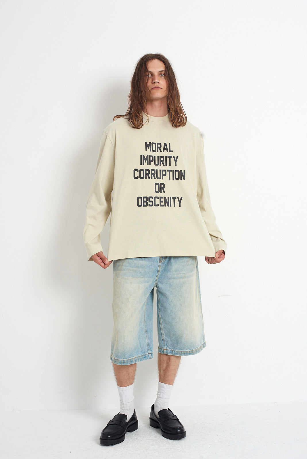 Definition White LS Slogan Tee