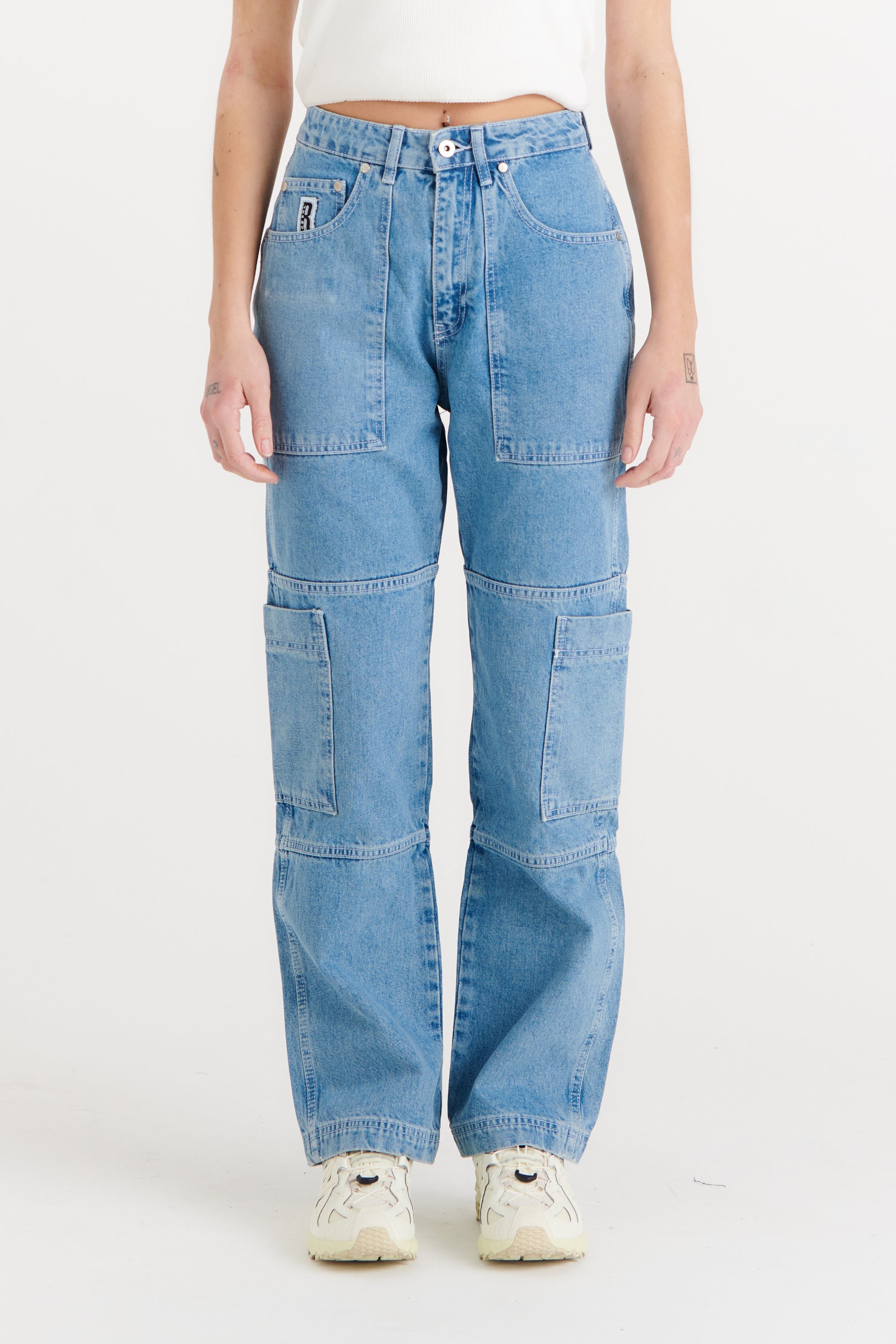 Organic Combat Jeans Light Blue