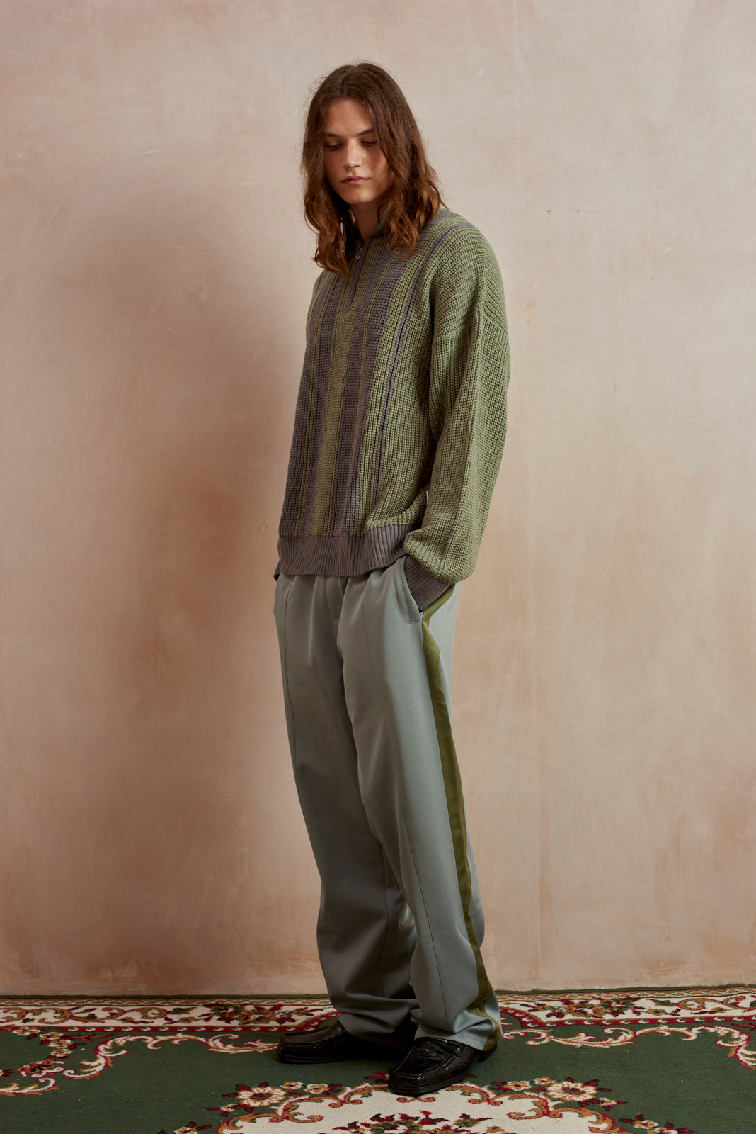 Billy Poly Grey Blue Track Pants