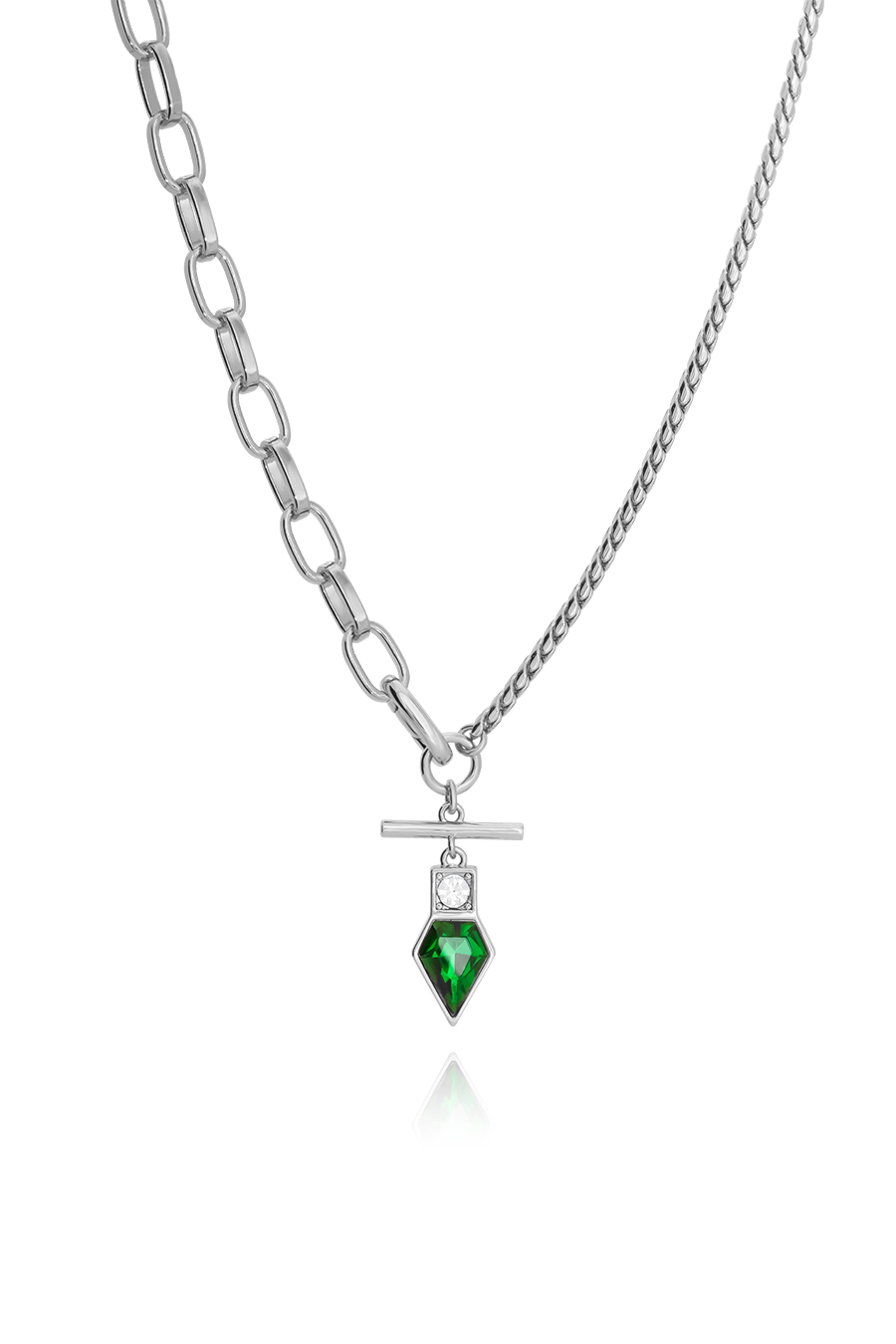 Zari Necklace, White Silver