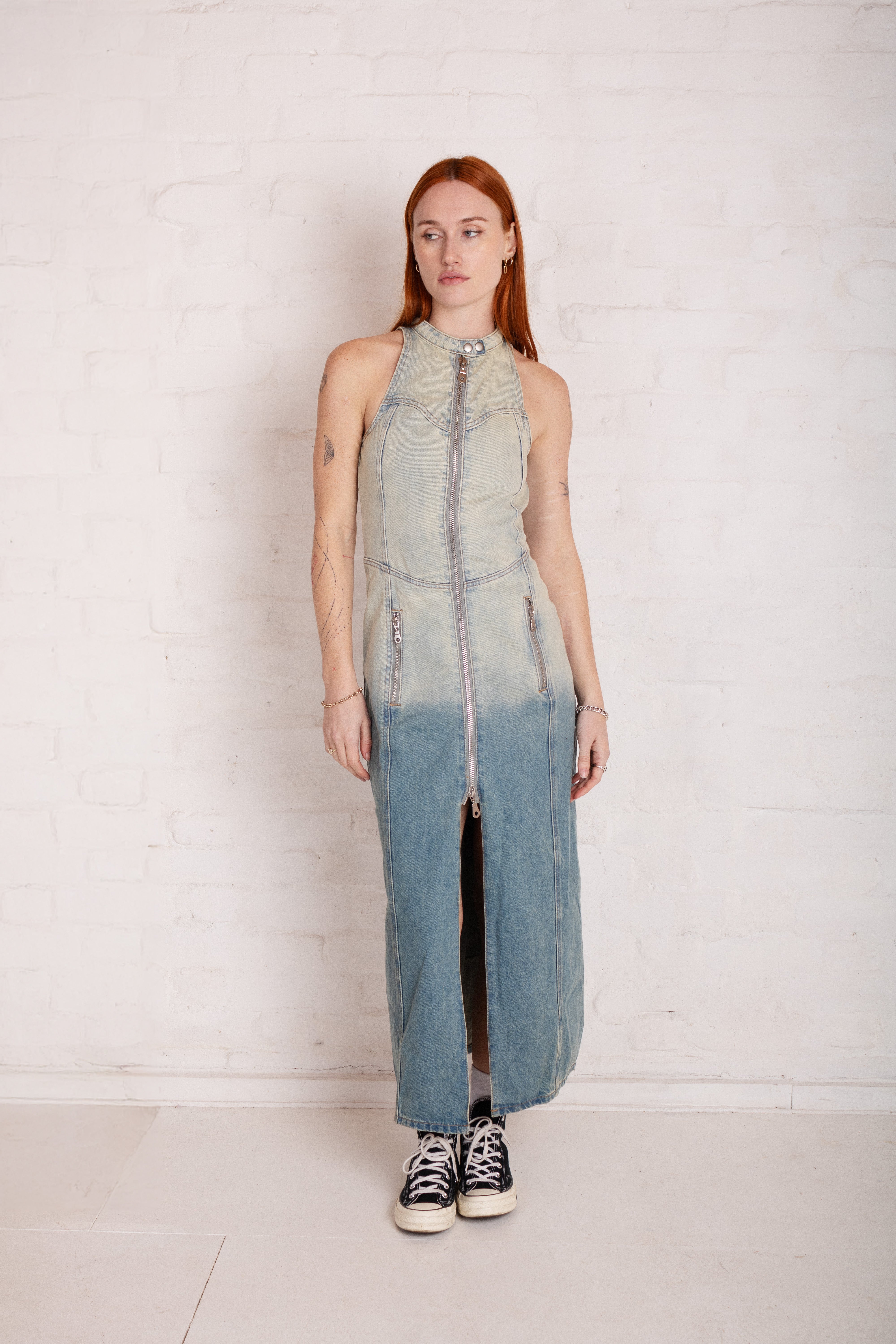 DIRTY WASH MOTOR MAXI DRESS