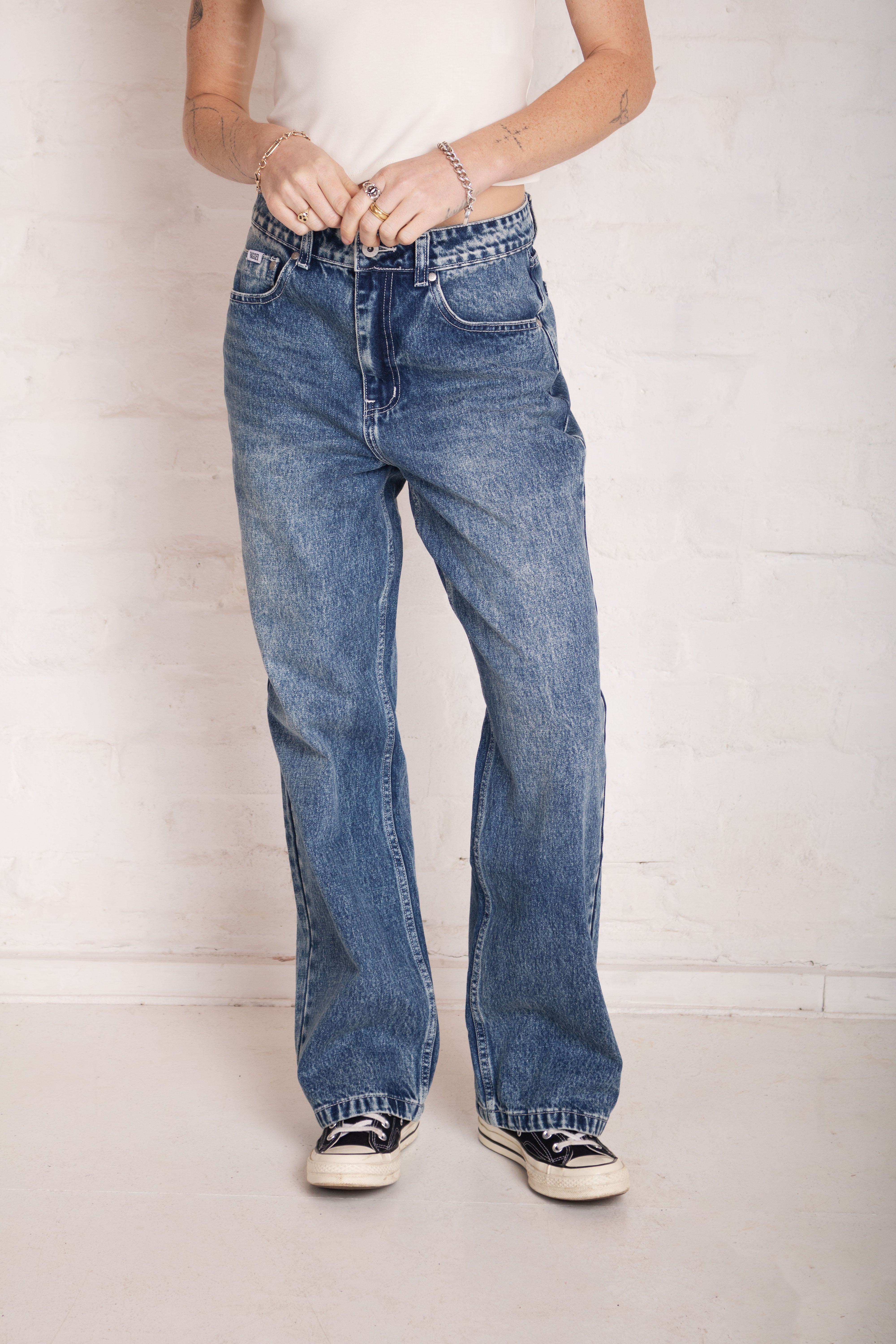 Vintage Washed Blue Dad Jeans