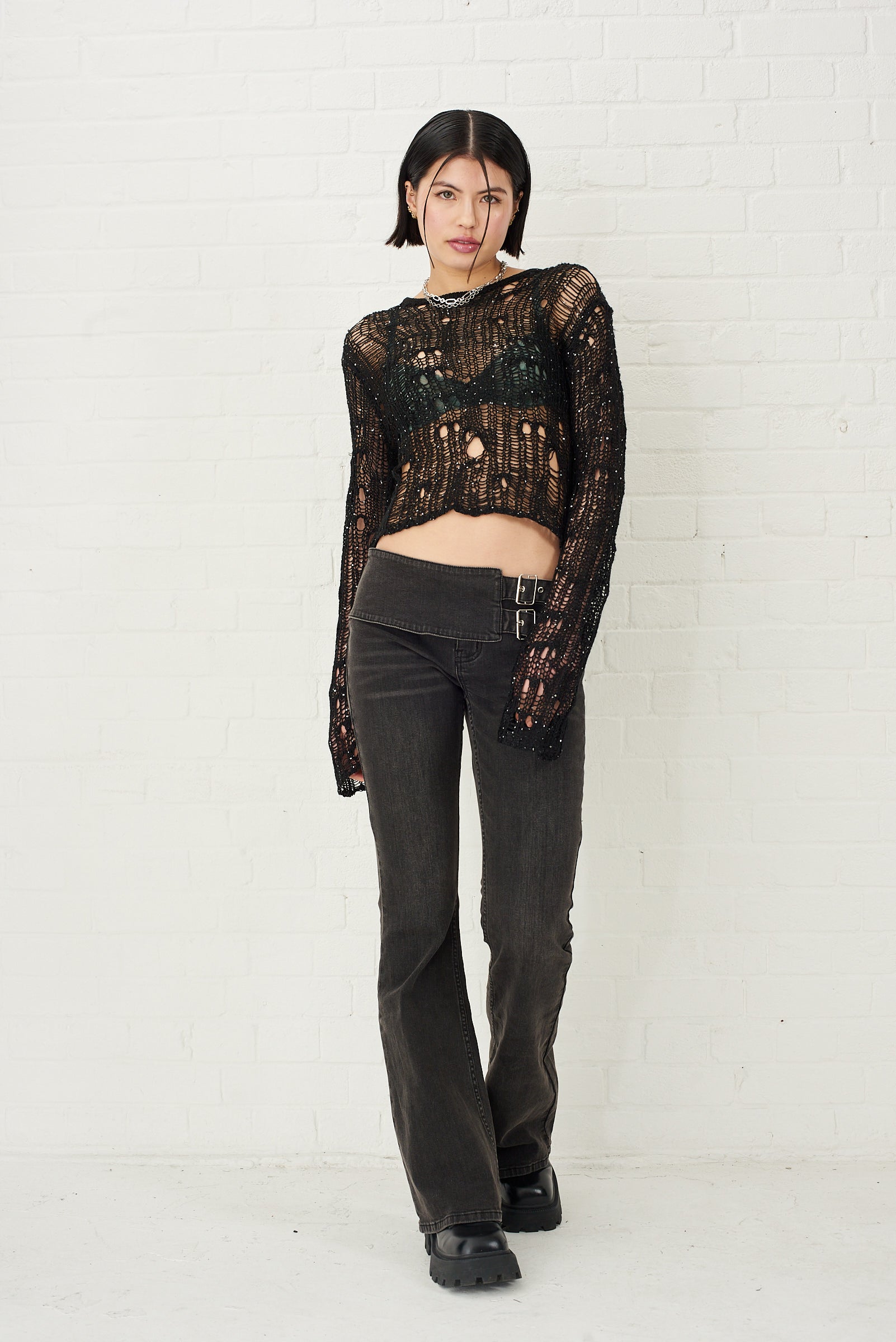 Minx Sequin Sheer Knit Top 4 Minx Sequin Sheer Knit Top
