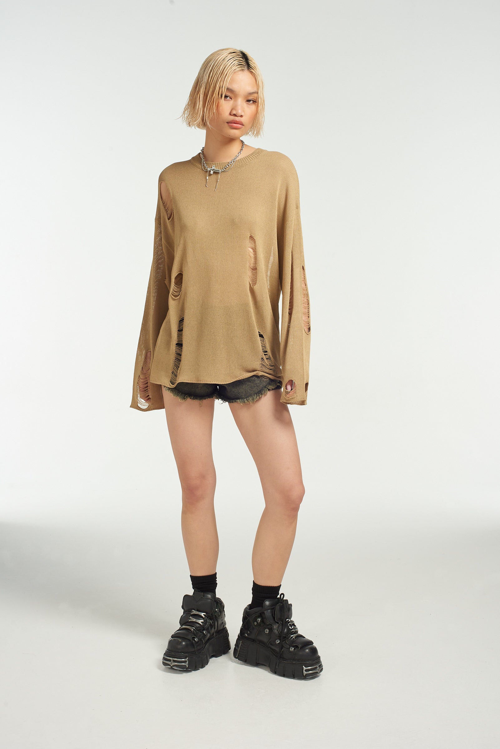 Drifter Distressed Open Knit Jumper 5 Drifter Distressed Open Knit Jumper