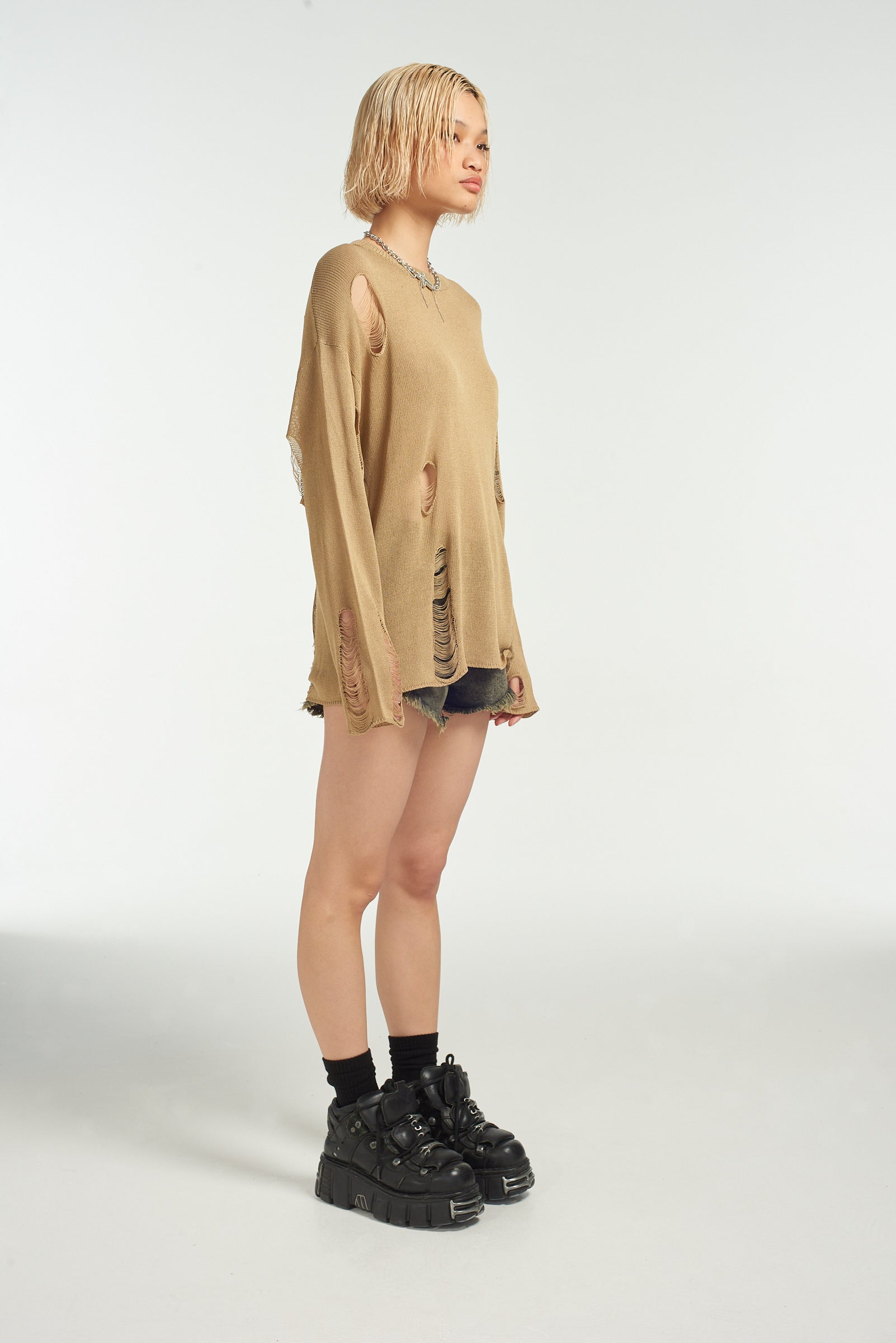 Drifter Distressed Open Knit Jumper 8 Drifter Distressed Open Knit Jumper