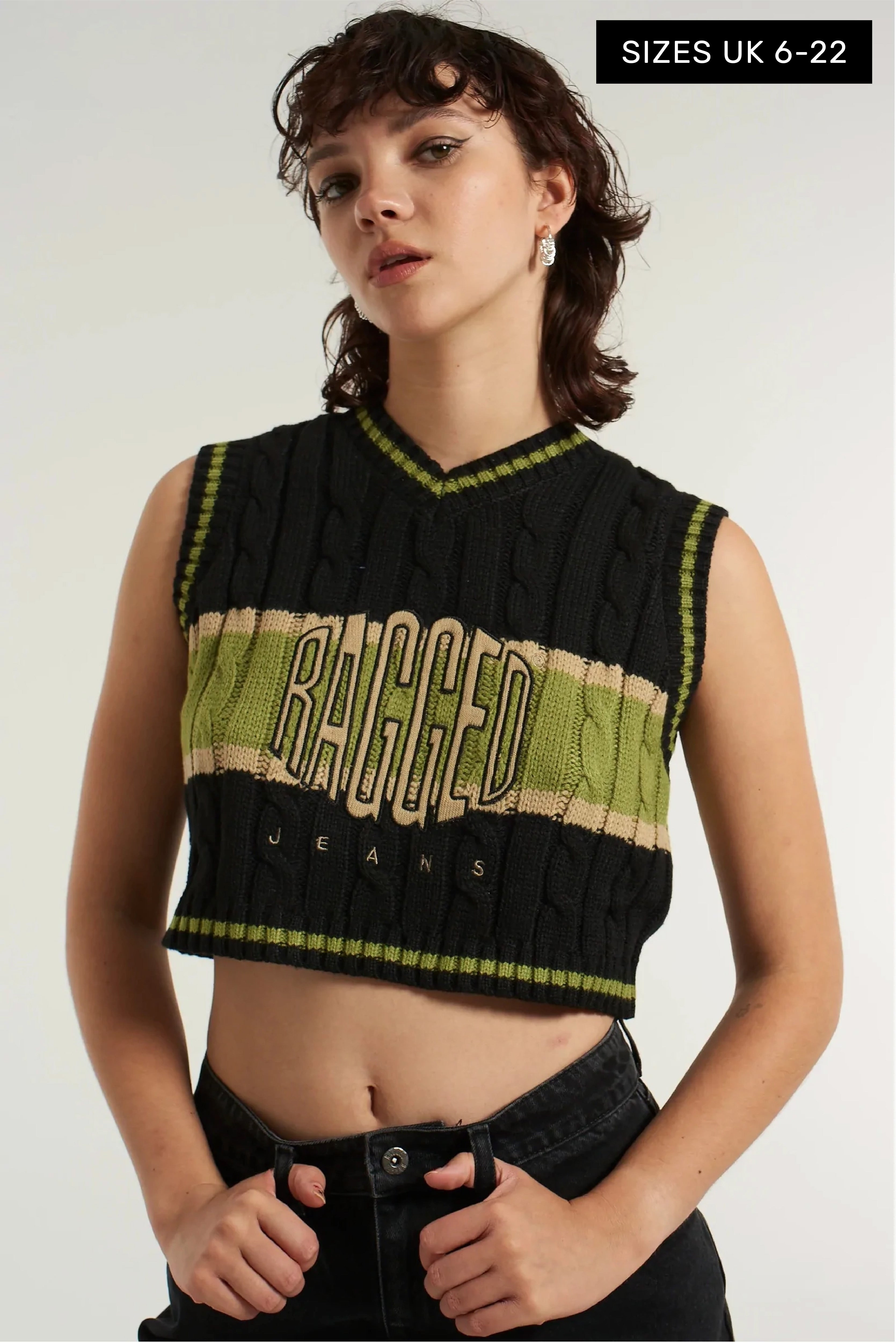 Ragged Varsity Knit Vest