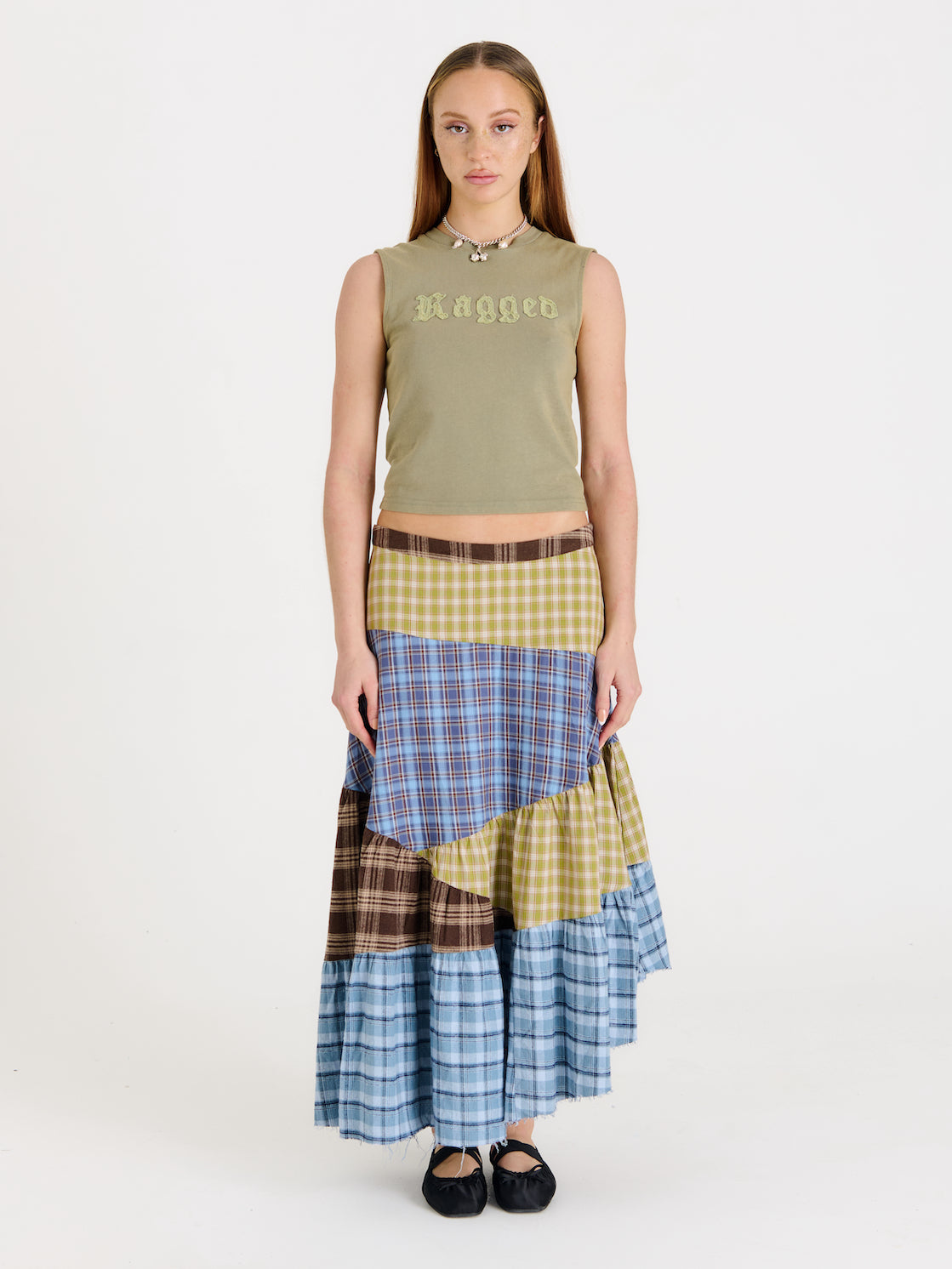 Pain Tartan Patchwork Maxi Skirt 3 Pain Tartan Patchwork Maxi Skirt