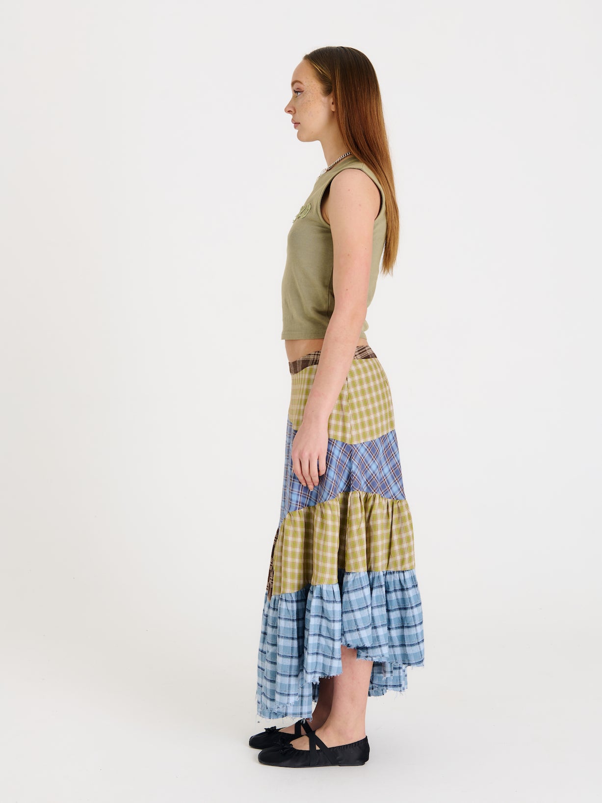 Pain Tartan Patchwork Maxi Skirt 4 Pain Tartan Patchwork Maxi Skirt