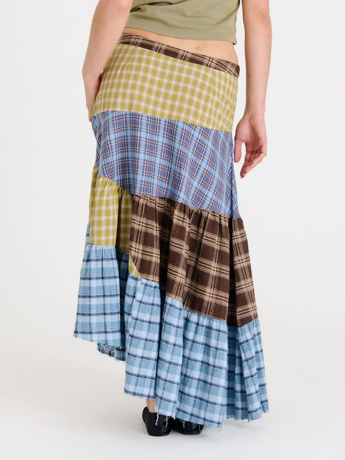 Pain Tartan Patchwork Maxi Skirt 5 Pain Tartan Patchwork Maxi Skirt
