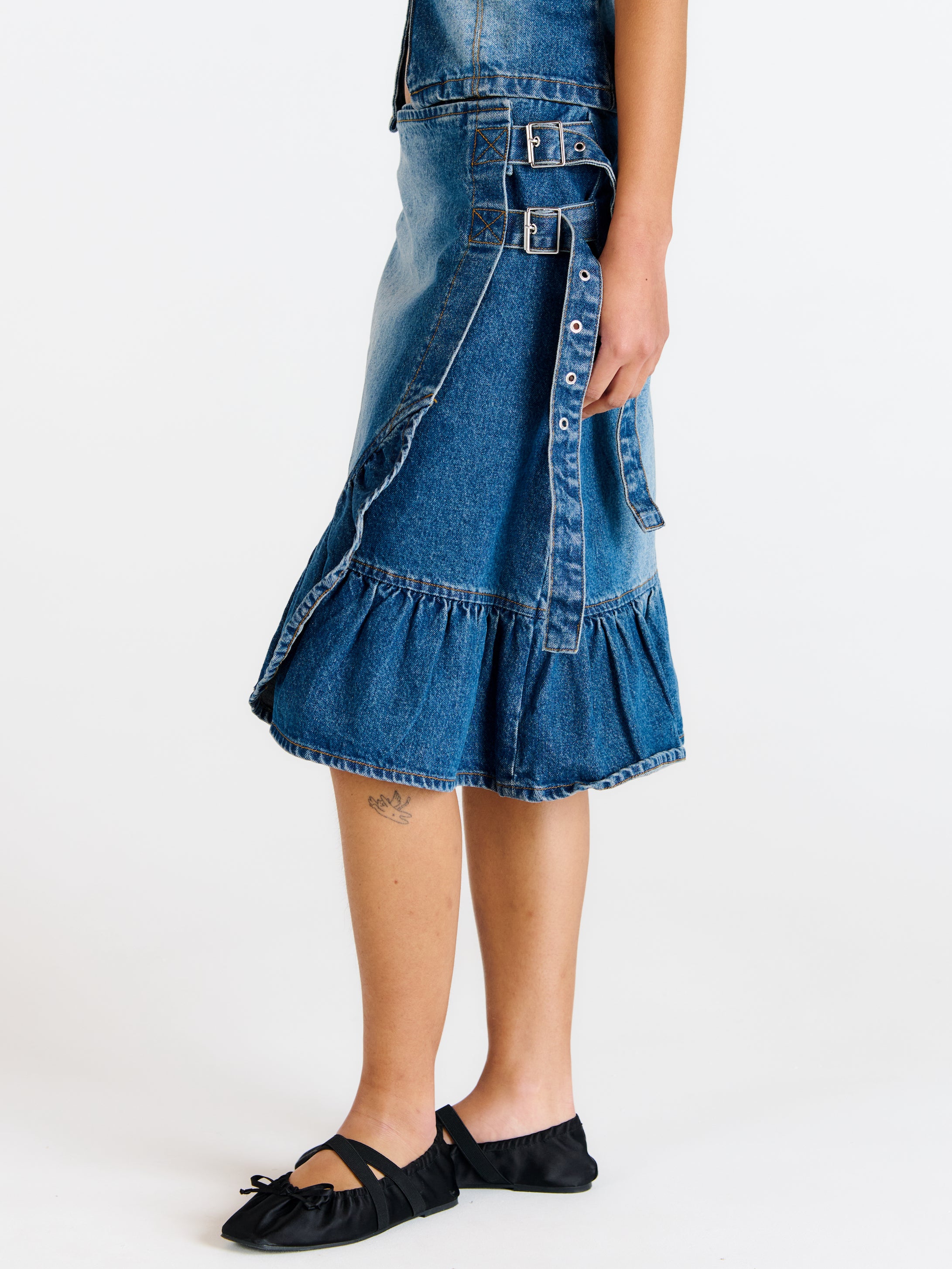 Gail Buckle Denim Wrap Skirt 5 Gail Buckle Denim Wrap Skirt