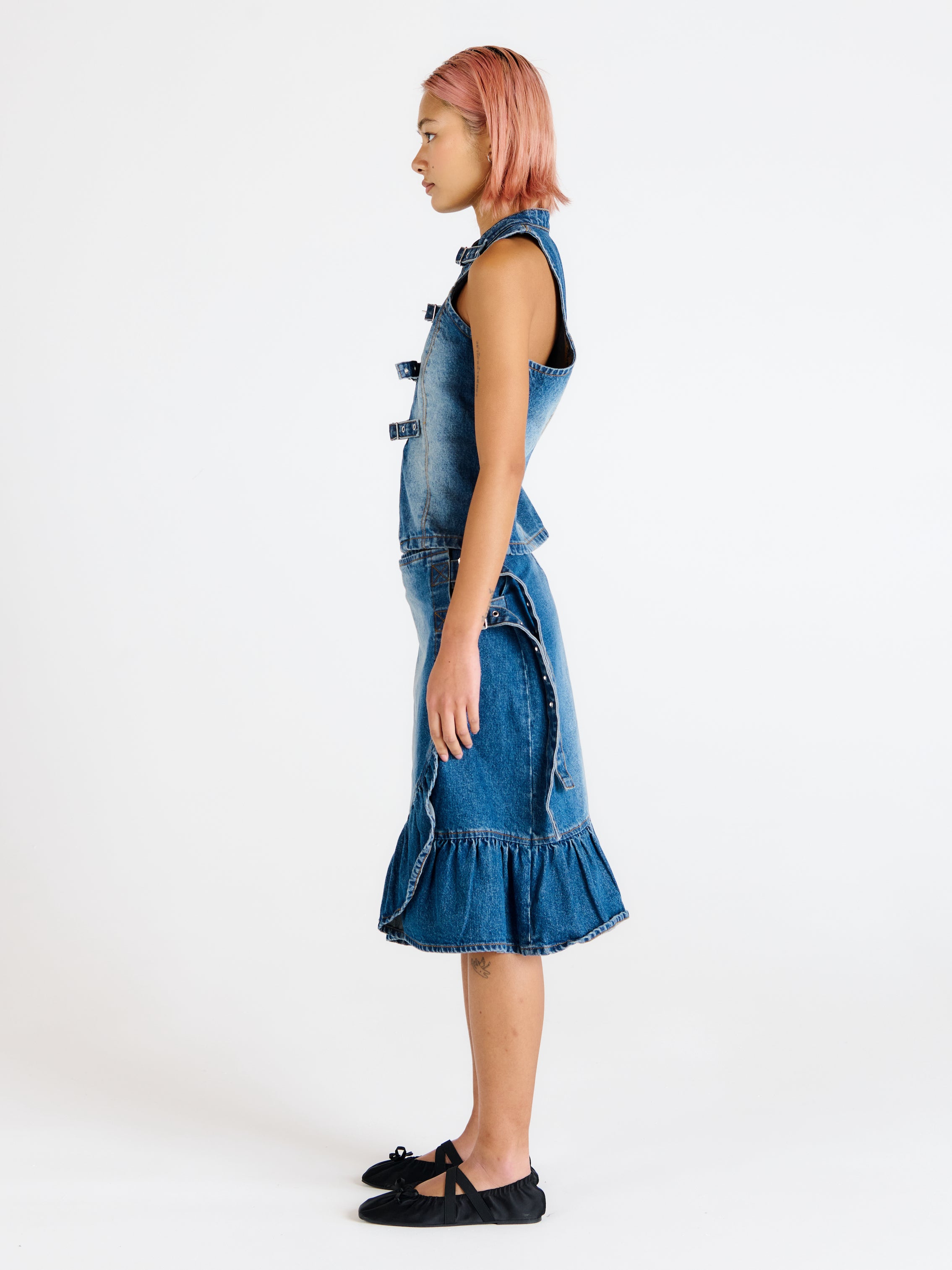 Gail Buckle Denim Wrap Skirt 6 Gail Buckle Denim Wrap Skirt