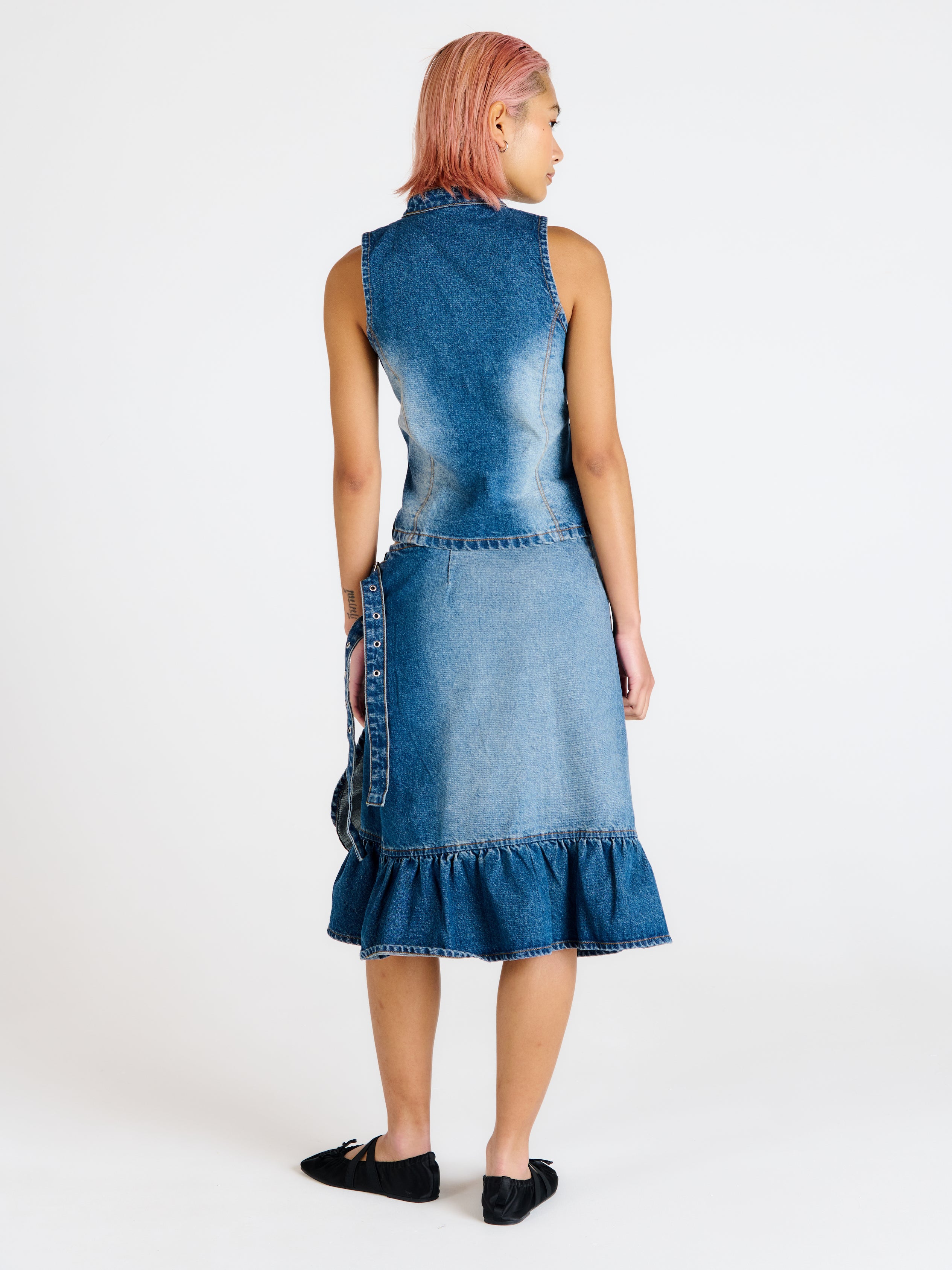 Gail Buckle Denim Wrap Skirt 8 Gail Buckle Denim Wrap Skirt