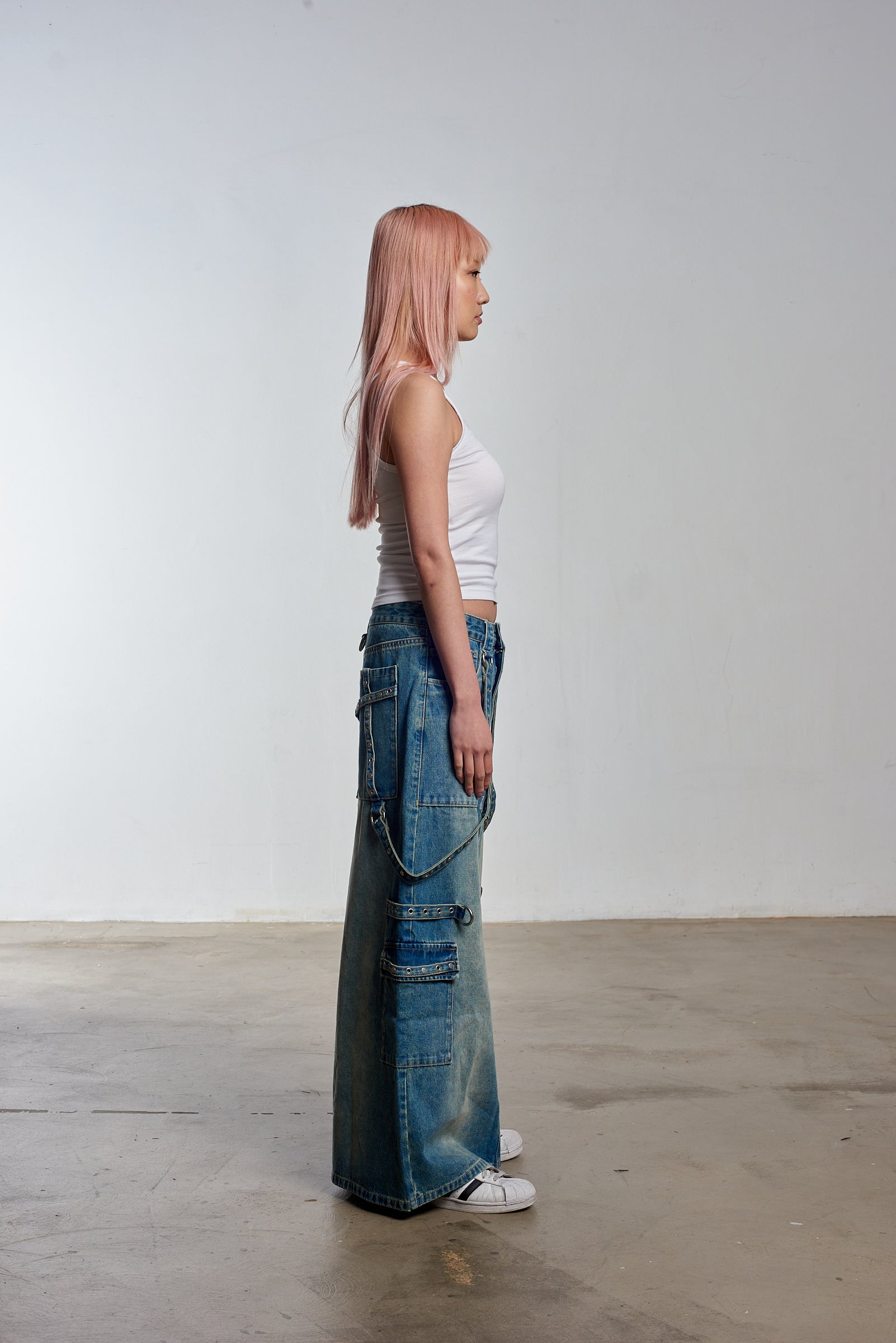 Bondage Denim Midi Skirt Blue 6 Bondage Denim Midi Skirt Blue