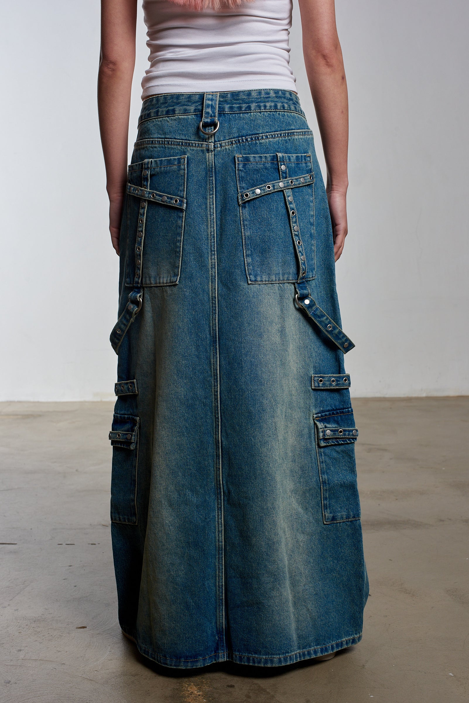 Bondage Denim Midi Skirt Blue 7 Bondage Denim Midi Skirt Blue