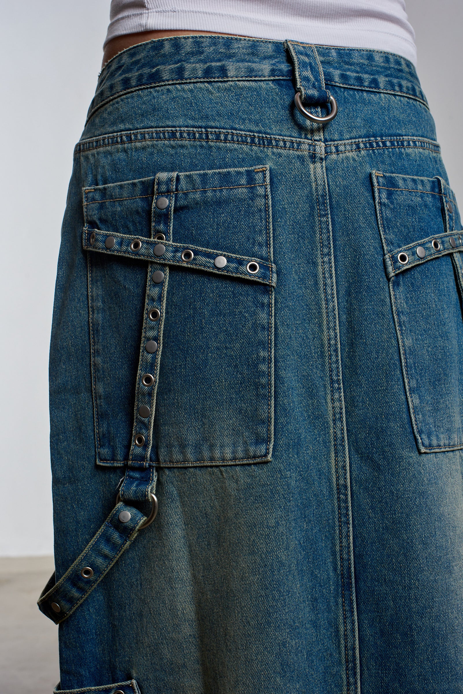Bondage Denim Midi Skirt Blue 8 Bondage Denim Midi Skirt Blue