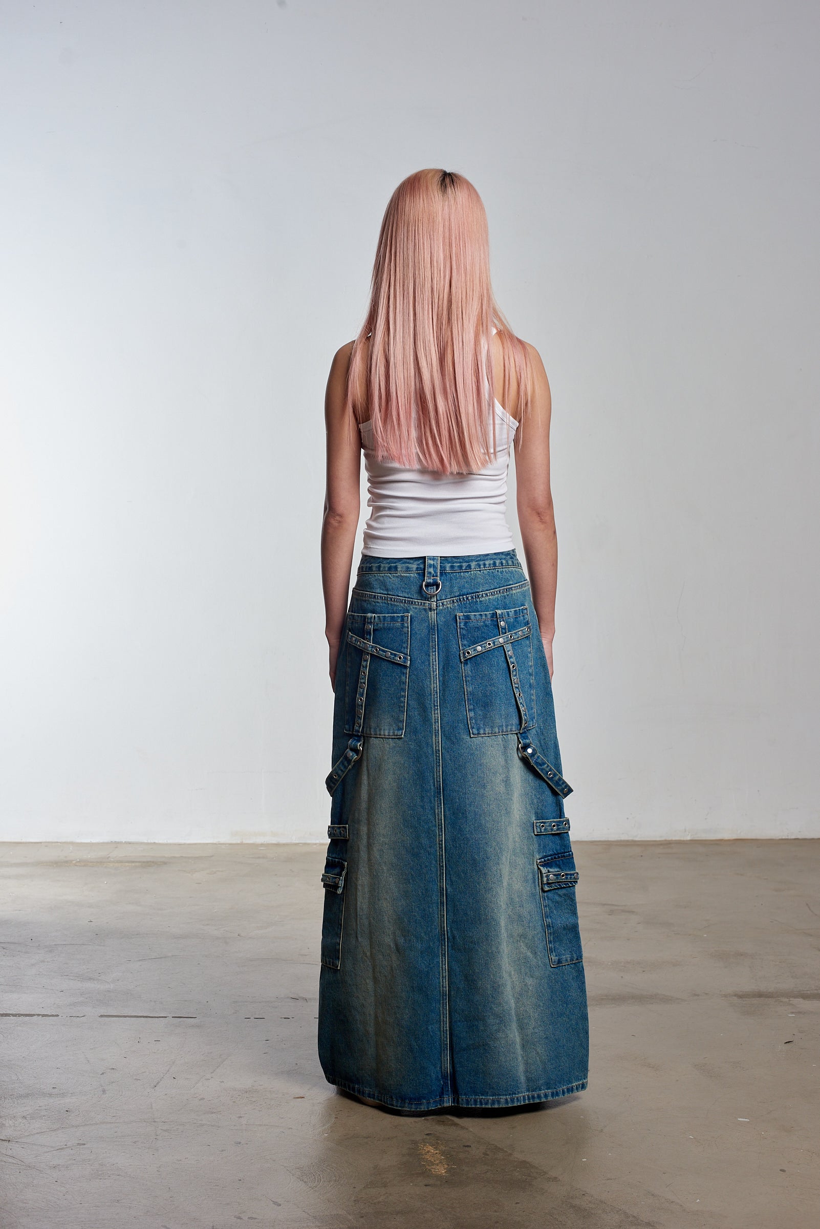 Bondage Denim Midi Skirt Blue 9 Bondage Denim Midi Skirt Blue