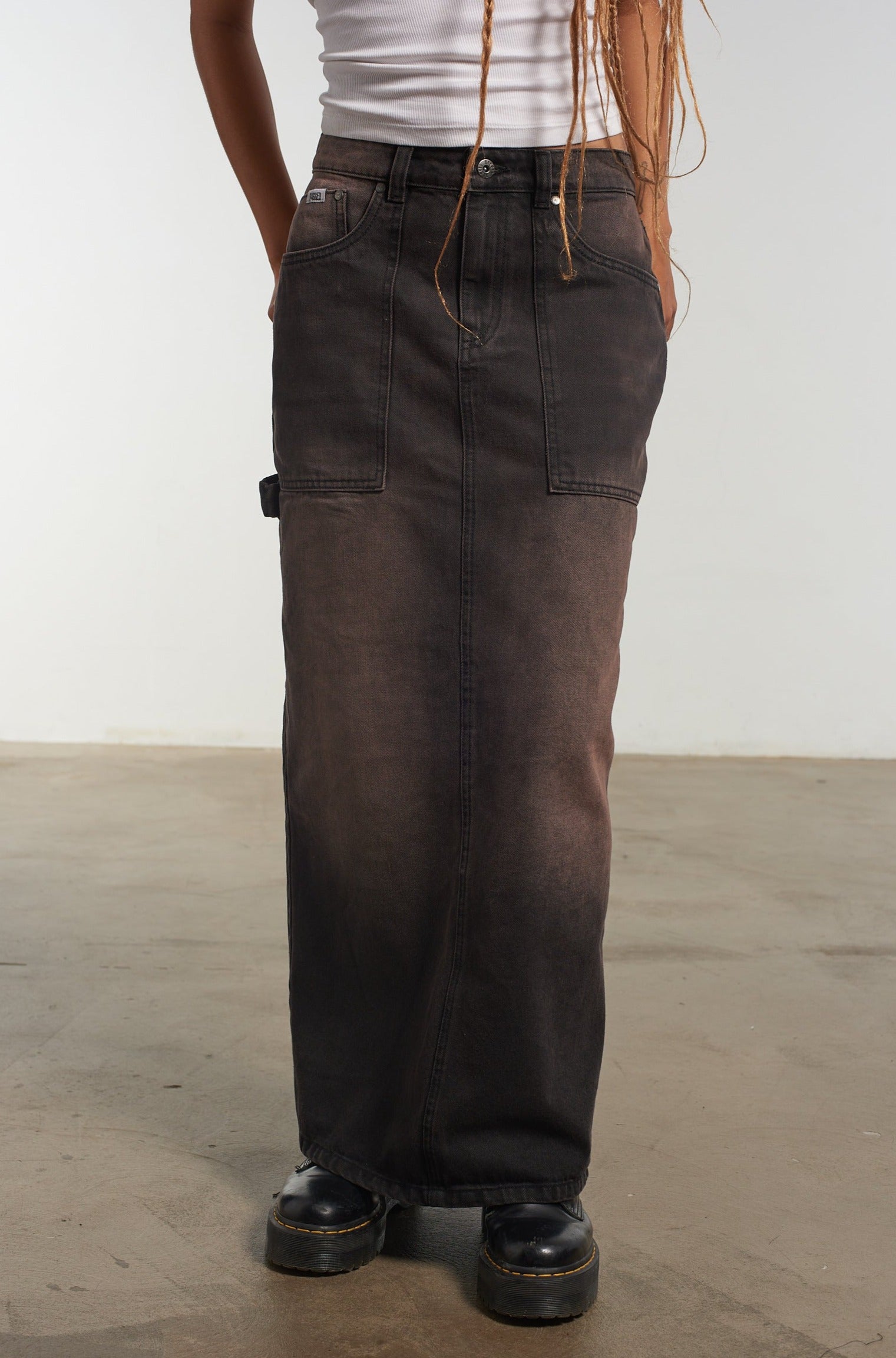 Carpenter Maxi Skirt Brown Wash