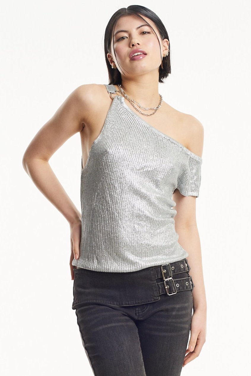 Shimmer Metallic Silver Top 4 Shimmer Metallic Silver Top