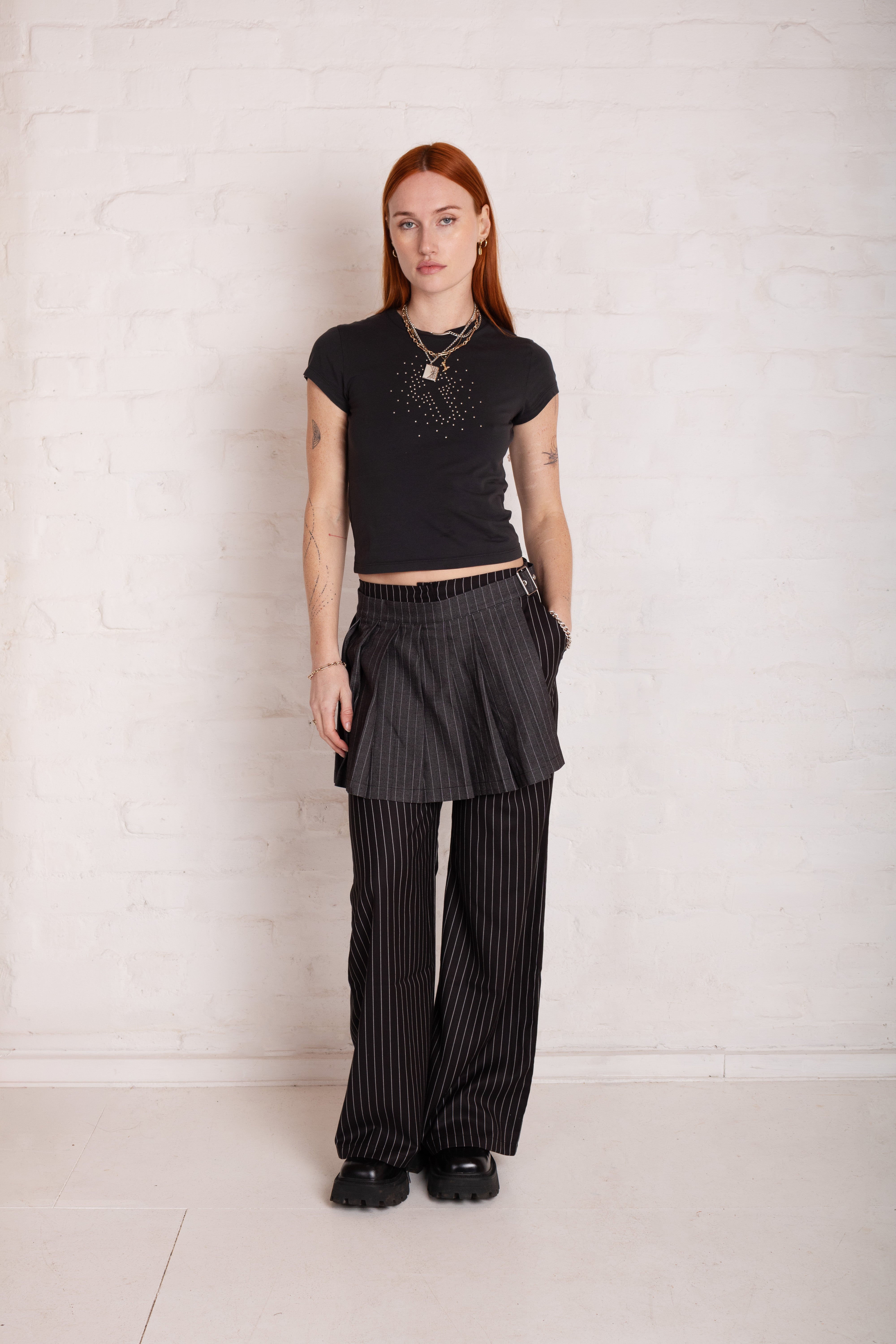 Remote Hybrid Pinstripe Skirt & Trousers