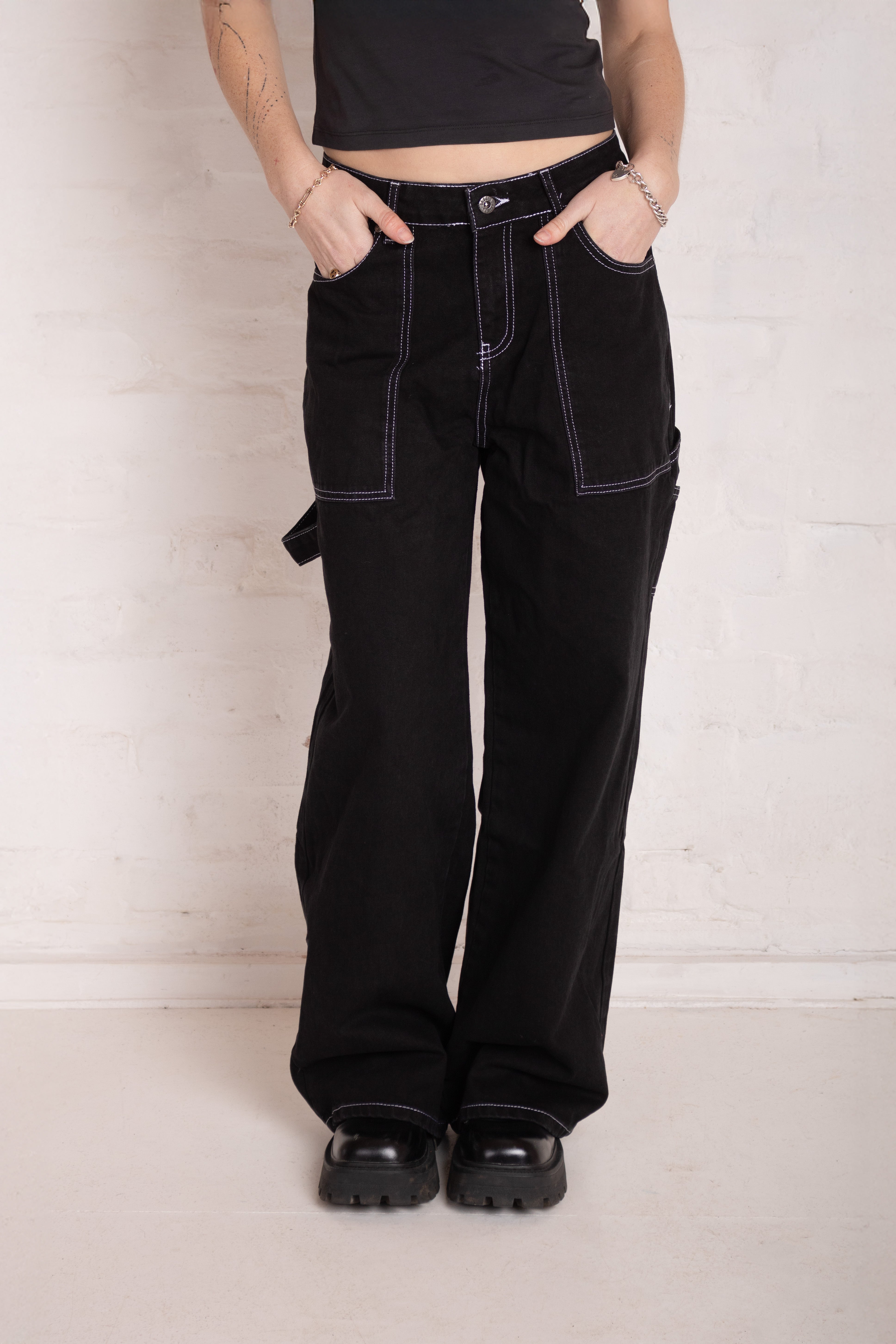 Washed Black Carpenter Release Jeans