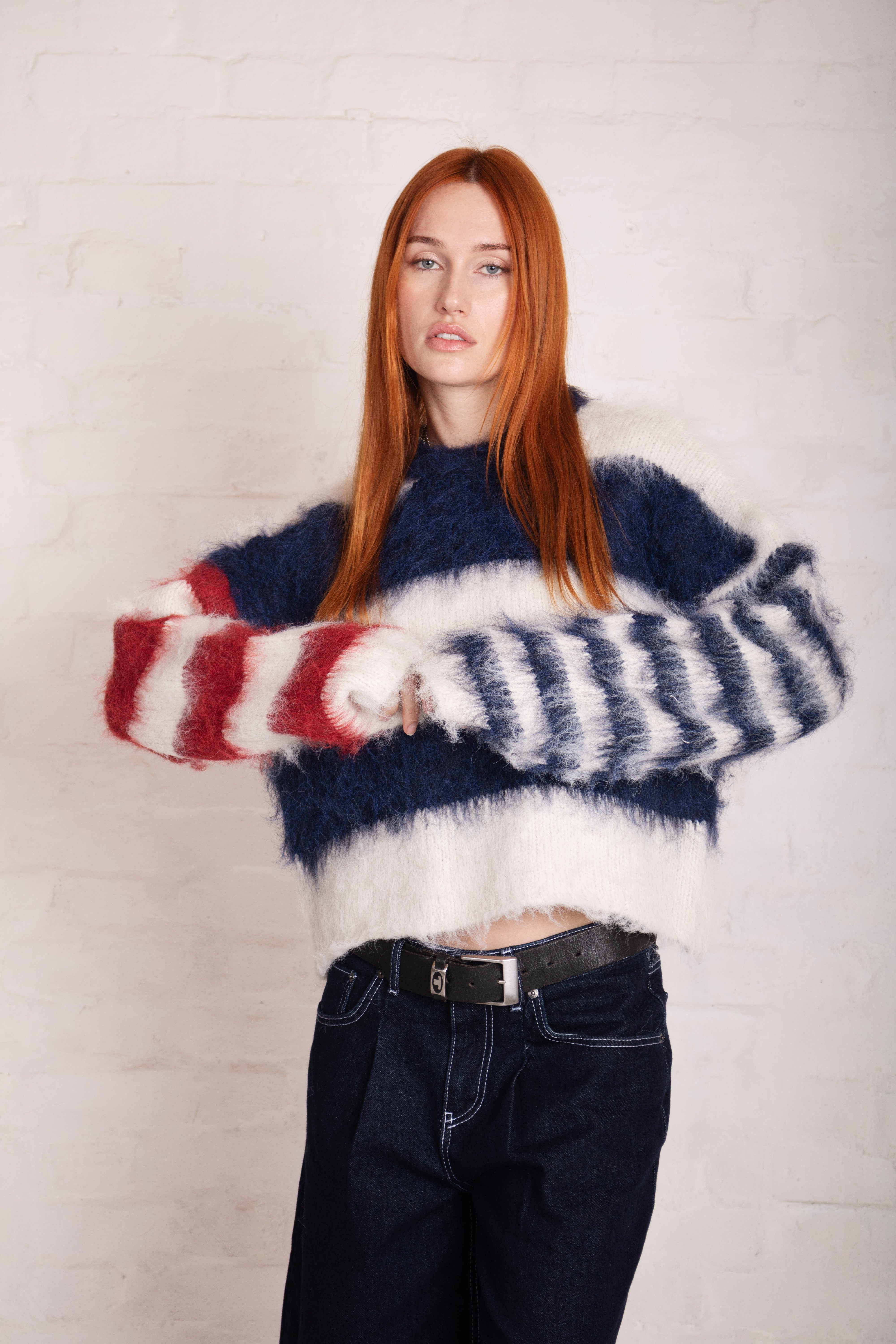 Buttermint Contrast Stripe Knit